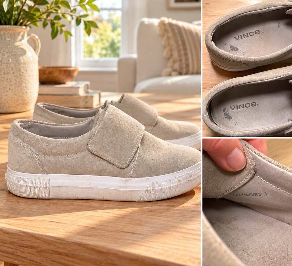 Vince Cage Slip On Platform Sneaker Size 7.5 Gray Suede